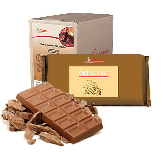 Шоколад для фонтанов Carma Swiss Line (Швейцария), молочный в блоках 2 кг