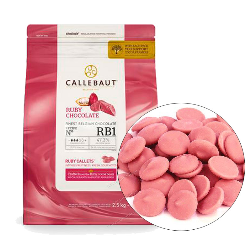 Рубиновый шоколад 47.3% – Ruby RB1, Callebaut (Бельгия), 2.5 кг CHR-R35RB1-E4-U70