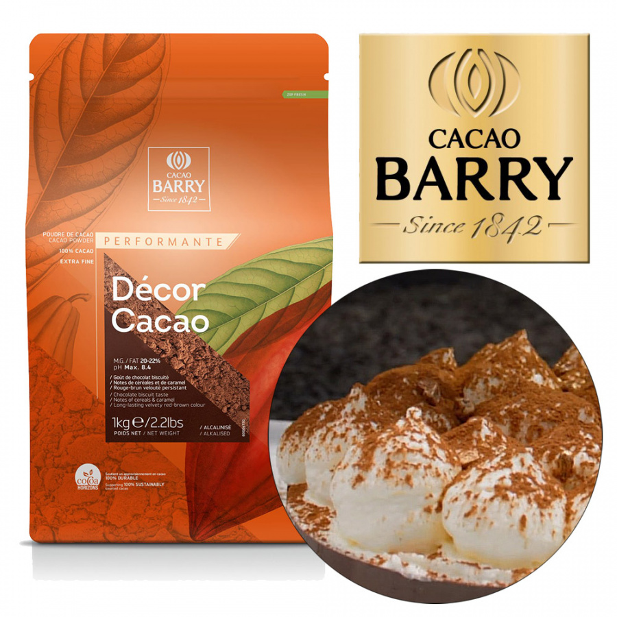 Какао порошок Decor Cacao 22-24% 1 кг, Cacao Barry DCP-20DECOR-89B основное изображение