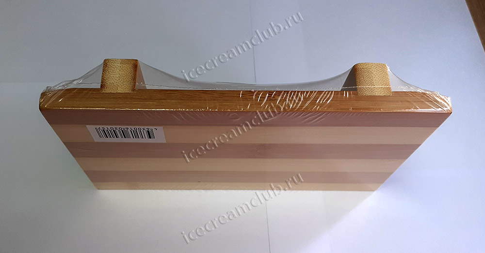 Пятое дополнительное изображение для товара Тарелка-поднос для суши деревянная 21x12 см