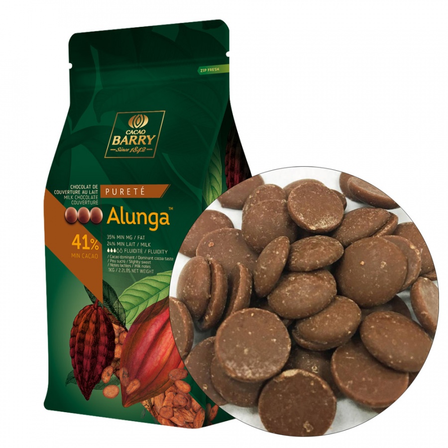 Шоколад молочный 41% «Alunga», Cacao Barry (Франция) – 1 кг, CHM-Q41ALUN-2B-U73