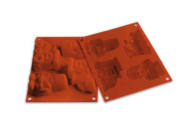 Первое дополнительное изображение для товара Форма силиконовая BabyFlex «Паровозик и солдатик» (Silikomart, Италия) HSF06