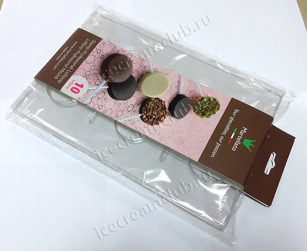 Третье дополнительное изображение для товара Набор форм для шоколадных лоллипопсов (10 ячеек), Martellato Lolli Pop Pack