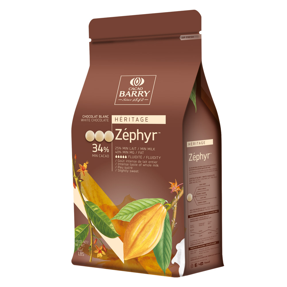 Пятое дополнительное изображение для товара Шоколад белый «Zephyr» Cacao Barry (Франция), 34% - 1 кг, CHW-N34ZERH-2B-U73