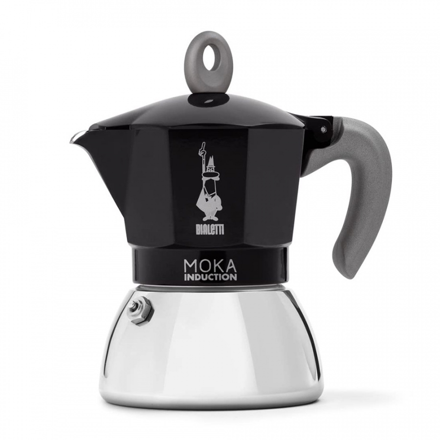 Гейзерная кофеварка Bialetti Moka Induction 6934NP для индукционных плит (4 порции, 150 мл), черная основное изображение
