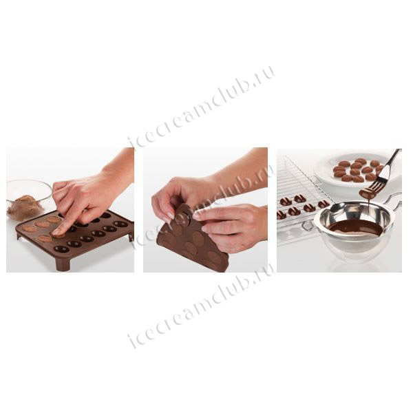 Третье дополнительное изображение для товара Формочки для шоколада Tescoma «Кофейные зерна» 629373