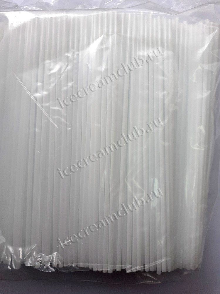 Первое дополнительное изображение для товара Трубочки белые без изгиба 21 см, 1000 шт