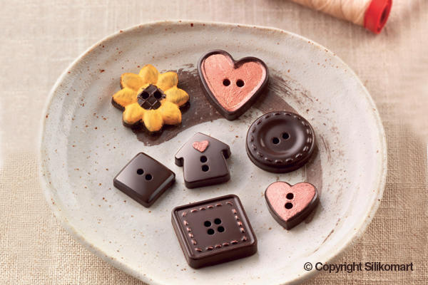 Второе дополнительное изображение для товара Форма для шоколадных конфет ИЗИШОК «Пуговицы» (EasyChoc Silikomart, Италия) SCG29