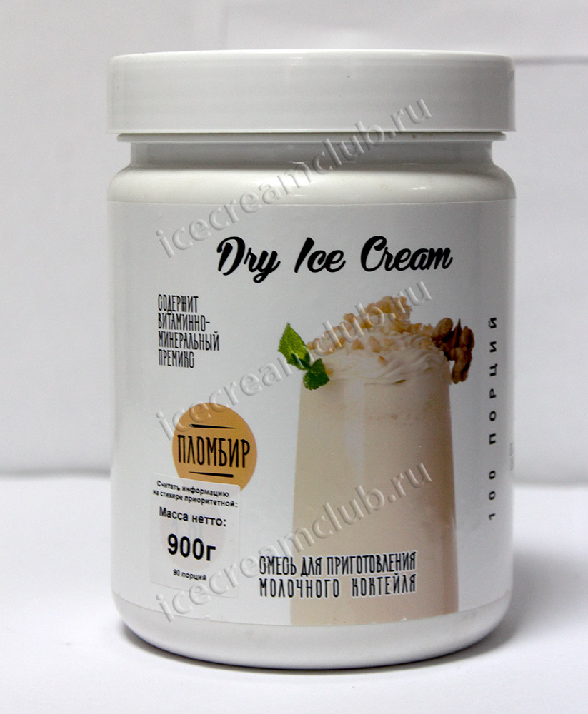 Второе дополнительное изображение для товара Смесь для молочных коктейлей «Dry Ice Cream» (заменитель мороженого) пломбир, 900г