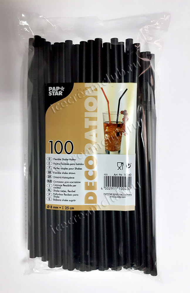 Первое дополнительное изображение для товара Трубочки со сгибом для коктейлей 25 см, 100 шт PAP STAR