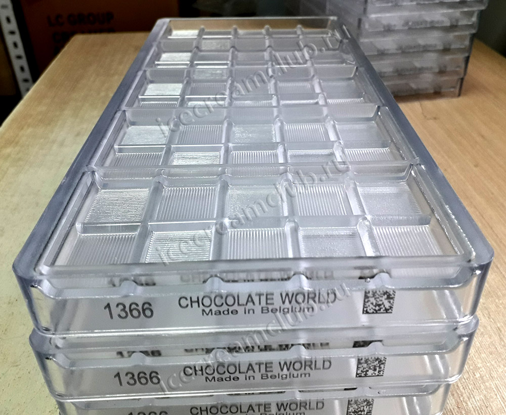 Второе дополнительное изображение для товара Поликарбонатная форма для шоколада в плитках CW 1366 (Chocolate World, Бельгия)