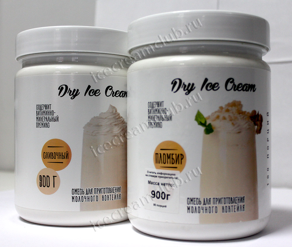 Третье дополнительное изображение для товара Смесь для молочных коктейлей «Dry Ice Cream» (заменитель мороженого) пломбир, 900г