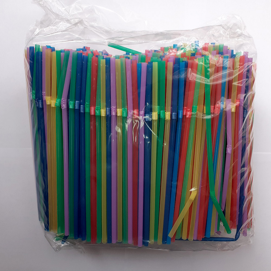 Трубочки «Разноцветные» со сгибом 21 см, 1000 шт