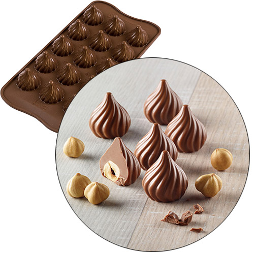 Форма для шоколадных конфет ИЗИШОК «Пламя» (EasyChoc Silikomart, Италия) SCG47