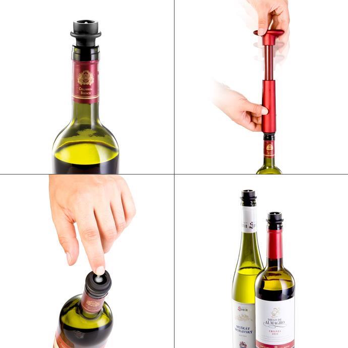 Первое дополнительное изображение для товара Вакуумная пробка для вина с насосом UNO VINO – 2 шт, Tescoma 695430