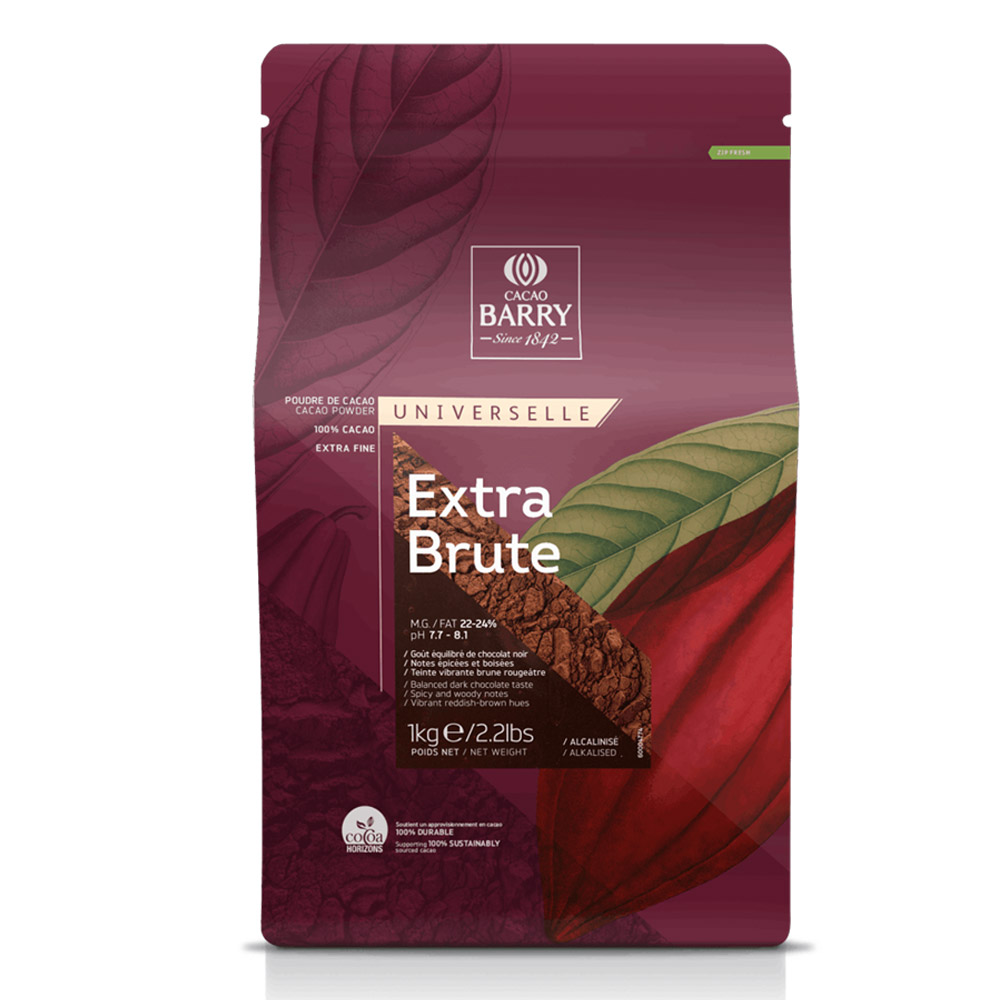 Первое дополнительное изображение для товара Какао-порошок Extra Brute Cacao Barry (Франция) 22-24%, 1 кг,  DCP-22EXBRU-RT-89B