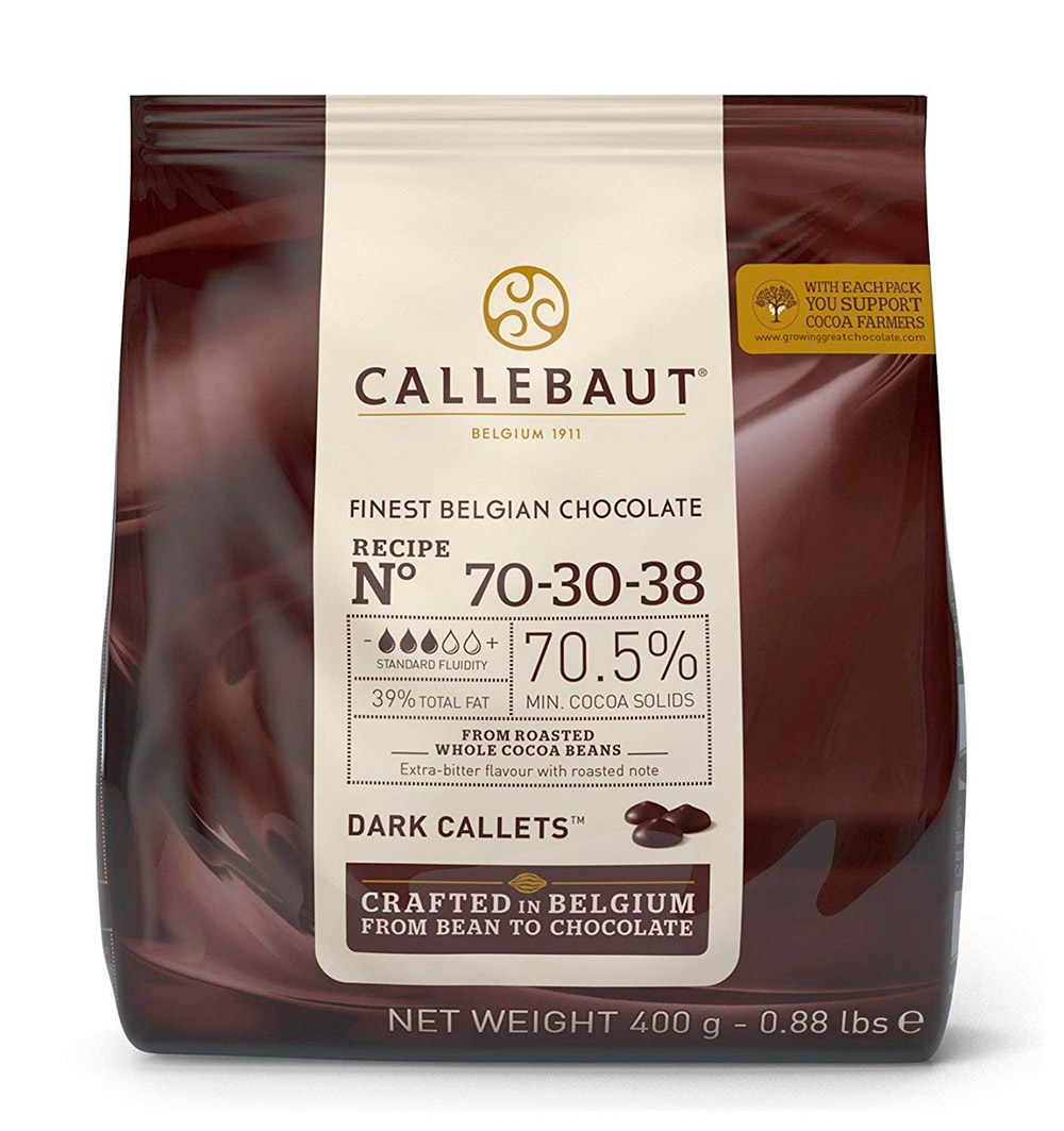 Шестое дополнительное изображение для товара Шоколад горький № 70-30-38 (70,5%) в галетах – 400г, (Callebaut, Бельгия)