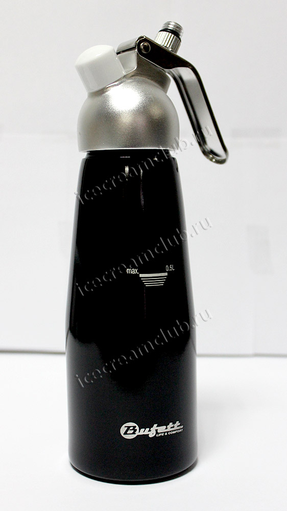 Четвертое дополнительное изображение для товара Сифон для сливок Buffet Kulinarische Produkte 0.5L черный, 640018 (3 насадки)