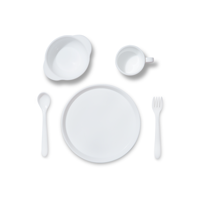 Первое дополнительное изображение для товара Набор посуды для детей AMILA KIDS (белый) DOSH HOME 400210