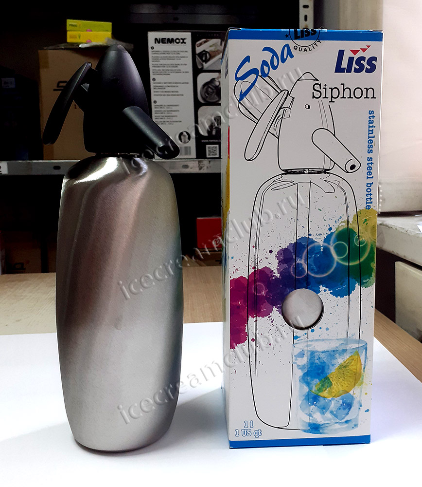 Шестое дополнительное изображение для товара Сифон для газирования воды LISS 3421 (стальной, 1 литр)