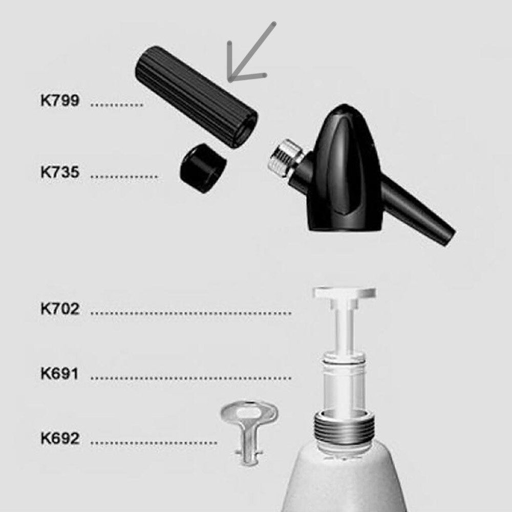Второе дополнительное изображение для товара Держатель баллончика (капсула) для сифона газирования воды Kayser, арт. K799
