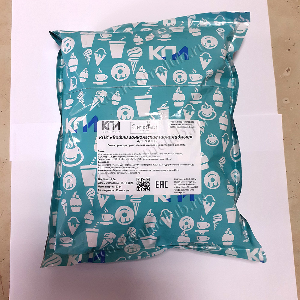 Второе дополнительное изображение для товара Смесь сухая КПИ «Вафли гонконгские шоколадные», 1 кг