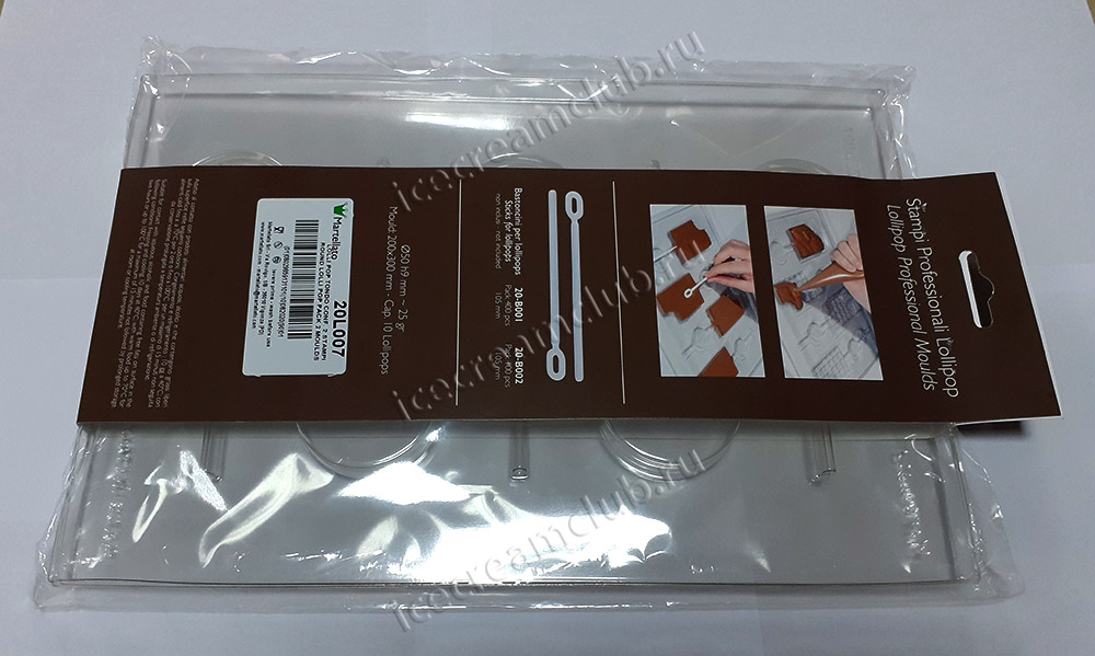 Четвертое дополнительное изображение для товара Набор форм для шоколадных лоллипопсов (10 ячеек), Martellato Lolli Pop Pack